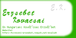 erzsebet kovacsai business card